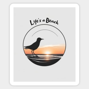 Life's a Beach - Bird in the Sunset Sticker